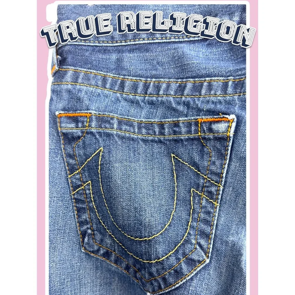 True Religion Womens Jeans 27 Blue Denim Made In USA 100% Cotton - Picture 13 of 16